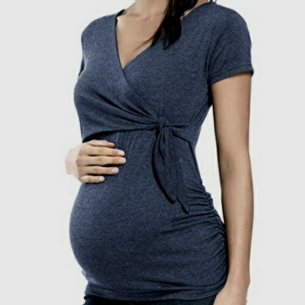 MATERNITY Adorable Wrap-Around V-Neck Top